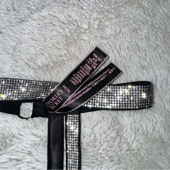 Victoria’s Secret rhinestone black garter belt - Picture 2 of 3